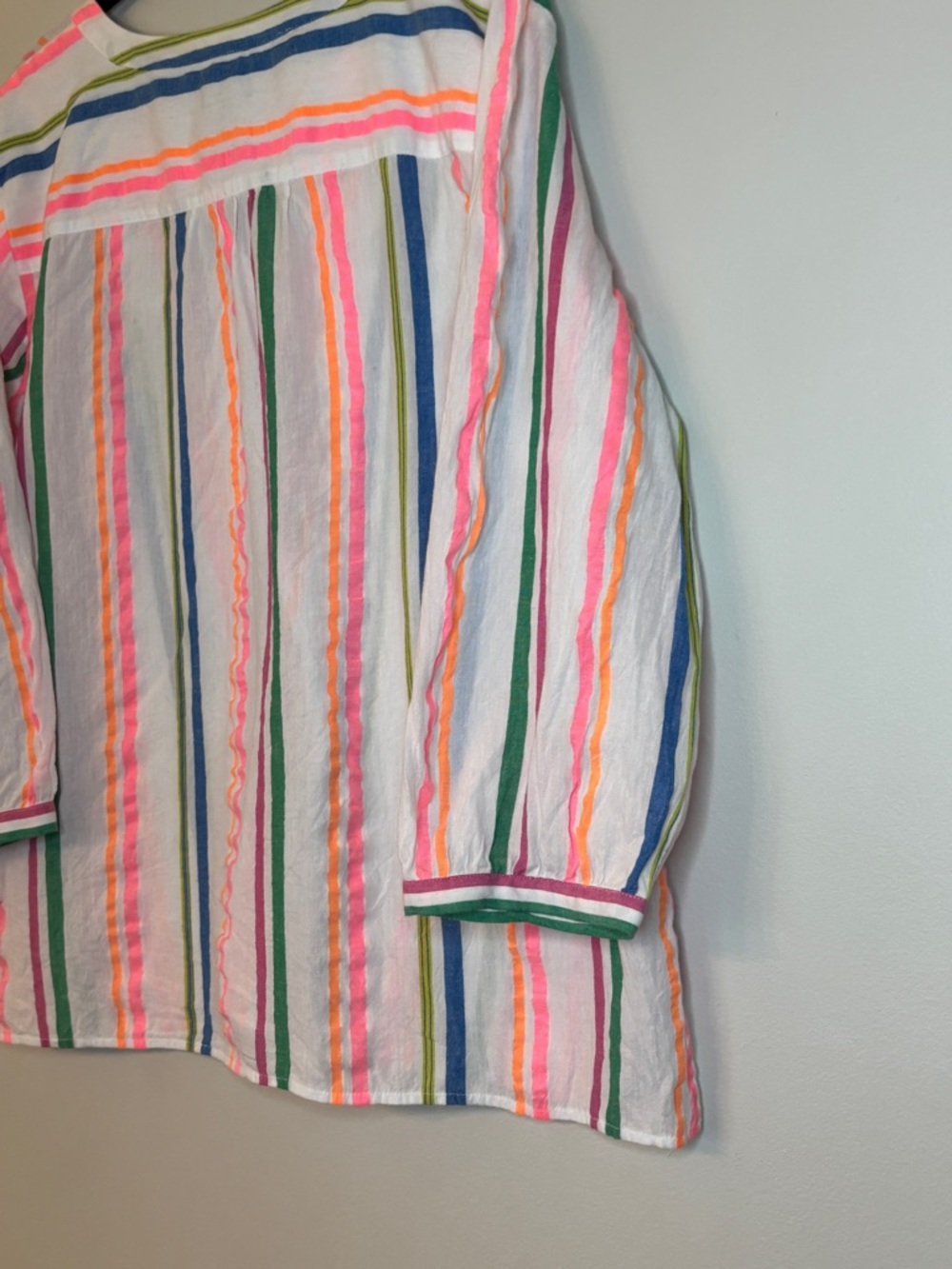Talbots Neon Multi-Stripe Button Front Tunic - Picture 6 of 8
